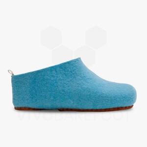 Vivobarefoot MIM Felt Pantoffels Dames Lichtturquoise | NL340KW