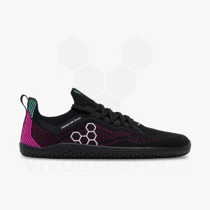 Vivobarefoot Primus Lite Knit Road Hardloopschoenen Dames Obsidian Roze | NL228SZ