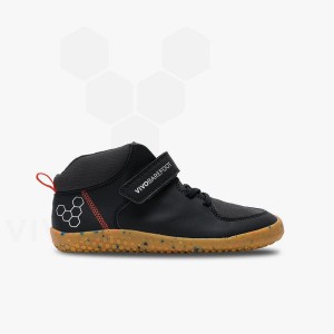 Vivobarefoot Primus Ludo Hi Juniors Schoenen Kinderen Obsidian | NL412QC