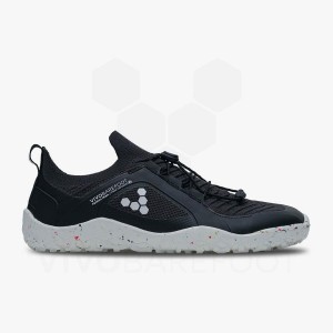 Vivobarefoot Primus Trail Knit FG Trailrunning Schoenen Heren Obsidian Wit | NL069VJ